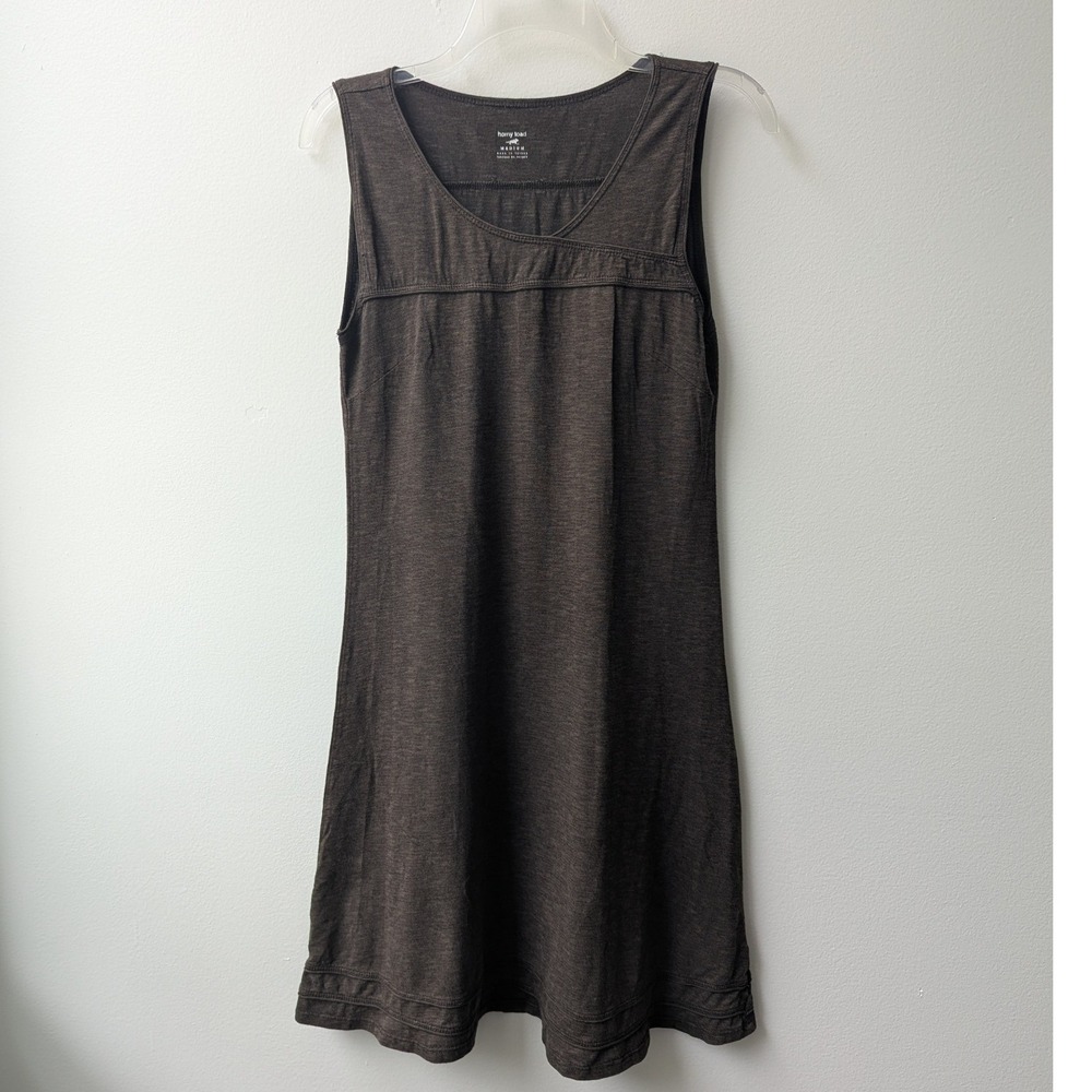 Horny Toad Mini Dress Brown Tencel Organic Cotton Sleeveless A-Line Sz M Casual